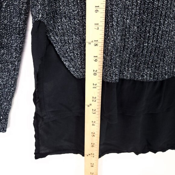 Madewell Pullover Sweater Silk Linen Womens Medium Layered Hem Long Sleeve - Picture 8 of 11